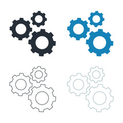 Gear Vector Set. Set of mechanical icon vectors. Engineering symbols or logos.