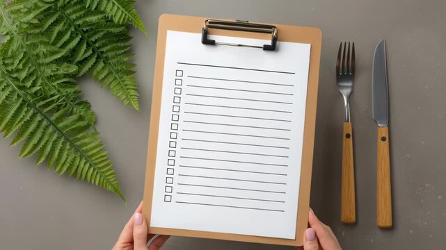 Shopping list checklist notepad clipboard flat meal planning list calm flatlay notepad checklist clipboard meal planning list