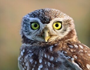little owl athene noctua close up
