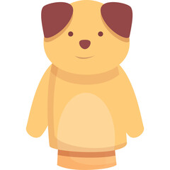 Cartoon Dog Puppet Standing on Transparent Background Simple Cute Animal Illustration for Kids Playful Fun