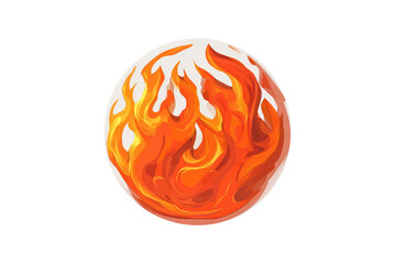 Fiery orb, stylized flames