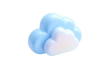 Pastel blue and white stylized cloud graphic
