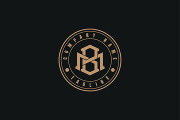 Naklejka premium mb monogram logo, Monogram collection letter mb with circle, interlock, modern style good for brand, clothing, apparel, streetwear, baseball, basketball, football, minimalist