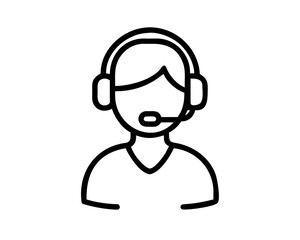 Customer service representative with headset