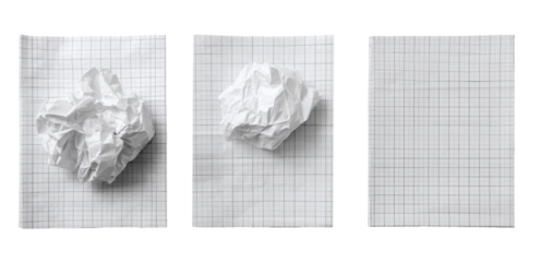 Crumpled paper on graph paper