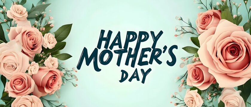 Background reads "HAPPY MOTHER'S DAY". - Powered by Adobe
