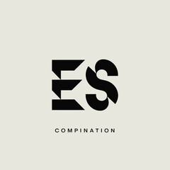 Modern geometric es combination logo design minimalist brand identity corporate elegant