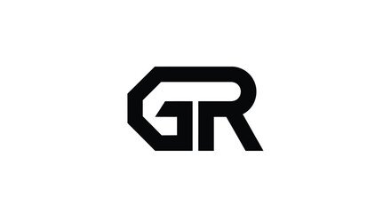 Modern gr monogram logo design geometric abstract typography corporate identity branding