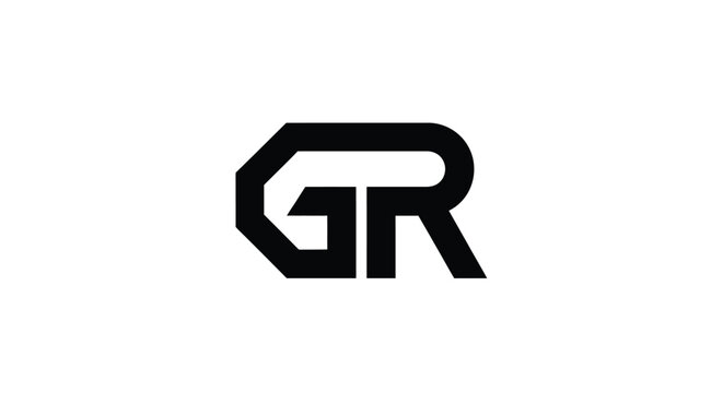 Modern gr monogram logo design geometric abstract typography corporate identity branding
