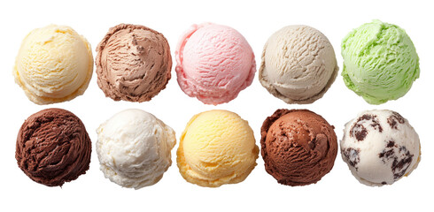 Assorted ice cream scoops in various flavors (1)