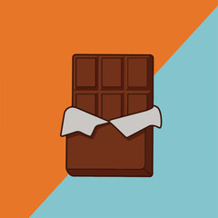 Detailed Vector Illustration of a Brown Chocolate Bar, Perfect for Dessert and Snack Packaging Design