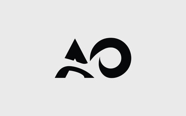 Modern abstract ao logo design negative space typography branding creative