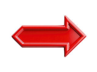 Bright red arrow pointing right,  with a bold, geometric shape