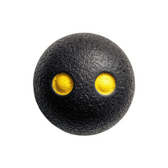 Dark sphere with two golden eyes