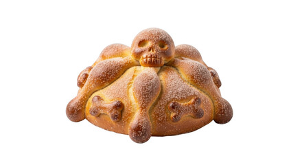 Fototapeta premium Pan de muerto, traditional mexican sweet bread isolated on transparent background