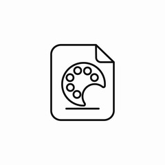 art palette document icon sign vector