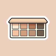 Vector clip art of a makeup palette in beige tones with a chic and elegant design. Perfect for beauty, fashion, cosmetic, and creative projects.