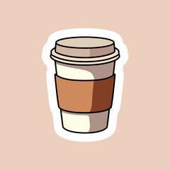 Vector clip art of a paper coffee cup with a modern, minimal design. Perfect for cafe, coffee shop, beverage, and food-related creative projects.