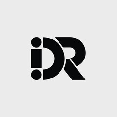 Modern bold geometric logo design abstract fusion of letters i and dr