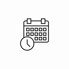 time on calendar icon sign vector