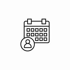 user appointment calendar icon sign vector
