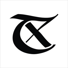  TX , logo TX ,Letter On luxury Logo
