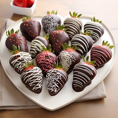 platter of chocolate covered strawberries