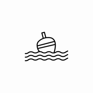 buoy in water icon sign vector