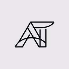 Modern geometric at monogram logo minimalist line art design abstract symbol