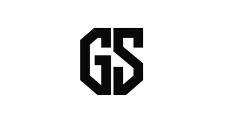 Modern bold black gs monogram logo design for brand identity and corporate use