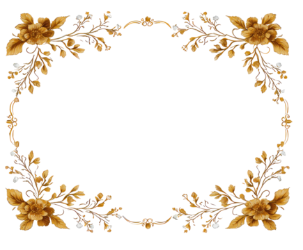 Ornate gold-toned floral frame - Powered by Adobe