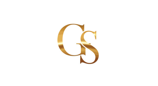 Elegant gold gs monogram logo symbol capturing luxury and sophistication