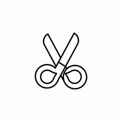 sewing fabric scissors icon sign vector