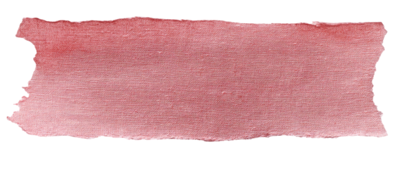 A distressed, irregular, rectangular shape filled with a muted rose-red watercolor wash