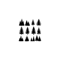 Obraz premium Christmas Trees Pictogram Set 