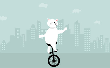 cat unicycle © Nanzeeba Ibnat