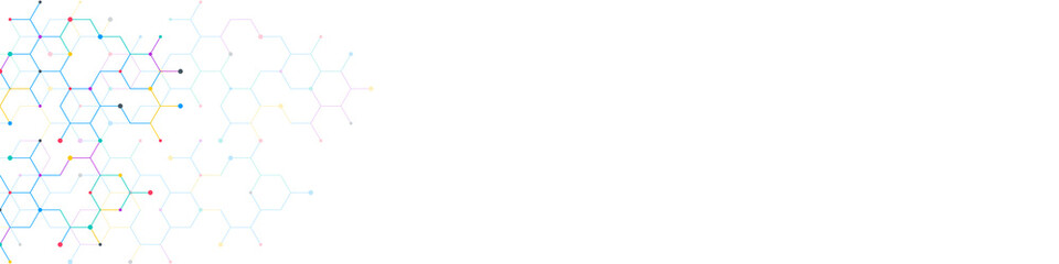 Abstract geometric background with hexagons shape pattern for banner or website header template