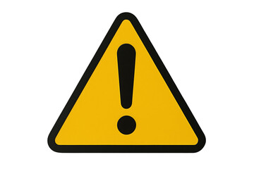 Yellow triangular warning sign with exclamation symbol isolated on black background caution safety danger risk alert concept signage attention hazard industrial road signal