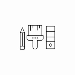 pencil and brush icon sign vector