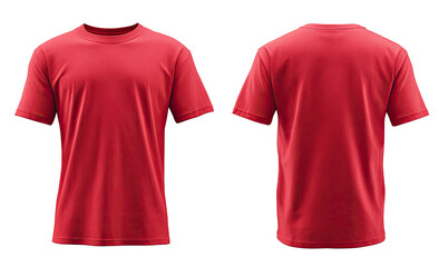 Red t-shirt, front and back view