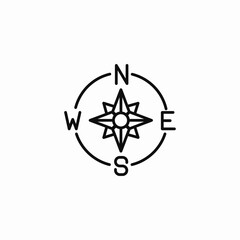 simple directional compass icon sign vector