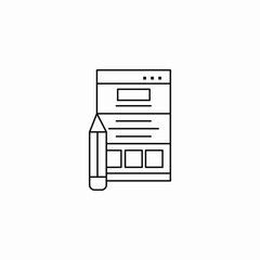 website writing pencil icon sign vector