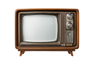 Vintage television with blank screen