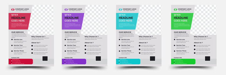 Obraz premium Business Flyer Corporate Flyer Design, a4 template of different color, layout.