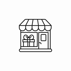 gift shop front icon sign vector
