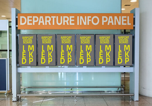 Mockup of arrivals/departures info panel from an Airport