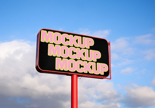 Blank Billboard in Clear Sky