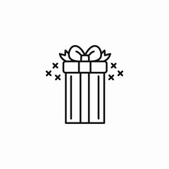 tall striped present icon sign vector