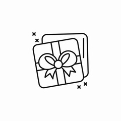 two wrapped presents icon sign vector