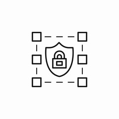 blockchain security shield icon sign vector